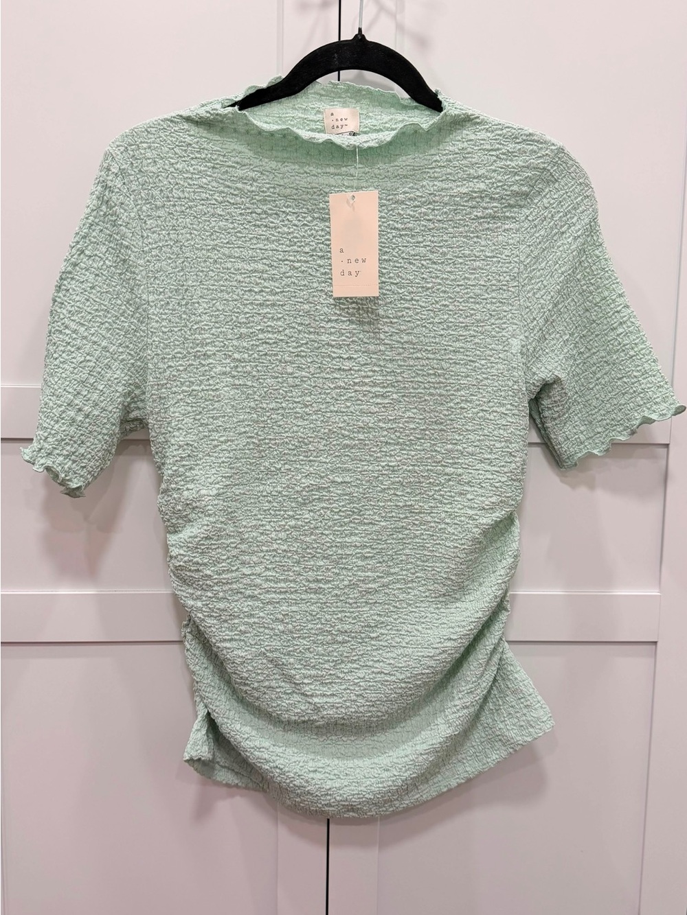 a new day Mint Green Textured Short Sleeve Top